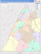 Chambersburg-Waynesboro Metro Area Digital Map Color Cast Style